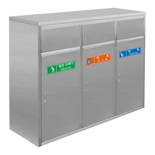 스테인리스 사각 80리터 푸쉬형 쓰레기통 스텐레스 사각 80L 푸쉬형 분리수거함 STC-733