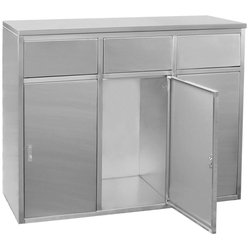 스테인리스 사각 80리터 푸쉬형 쓰레기통 스텐레스 사각 80L 푸쉬형 분리수거함 STC-733