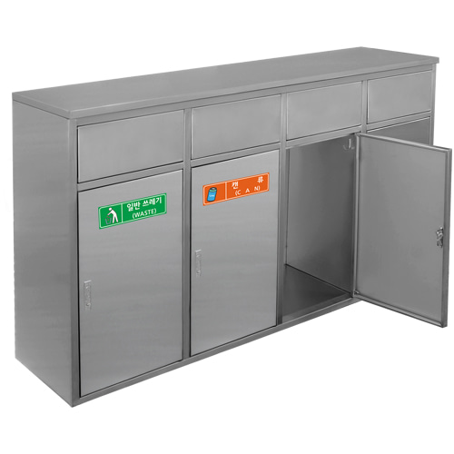 스테인리스 사각 80리터 푸쉬형 쓰레기통 스텐레스 사각 80L 푸쉬형 분리수거함 STC-734