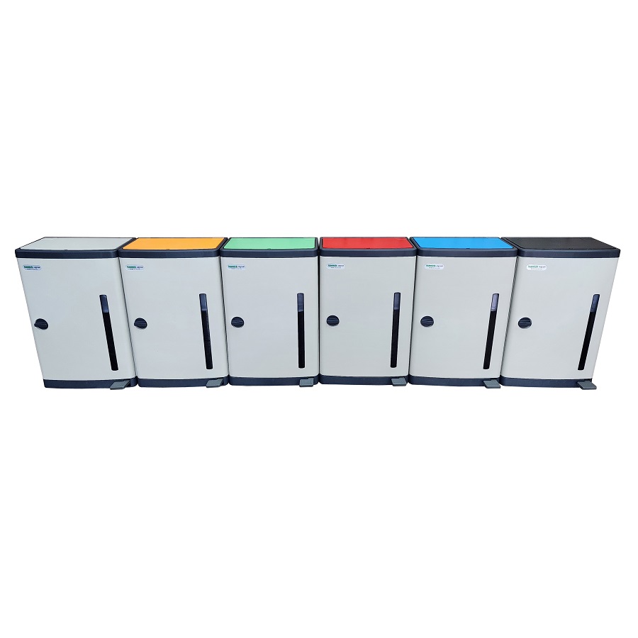 아이삼익 그린가드 35리터 컬러형 분리수거함 슬림형 35L 페달형 쓰레기통 STC-350BN(35L)